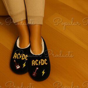 3/$30 AC/DC | Pull-on Slippers, Black